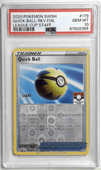 V1066: 2020: QUICK BALL-REV.FOIL: 179/202: LEAGUE CUP STAFF: PSA 10: GEM MT: 87502355